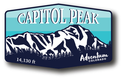 Capitol Peak Colorado 14er hexagonal sticker