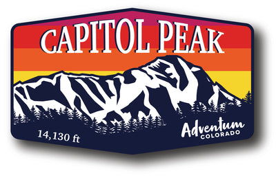 Capitol Peak Colorado 14er hexagonal sticker