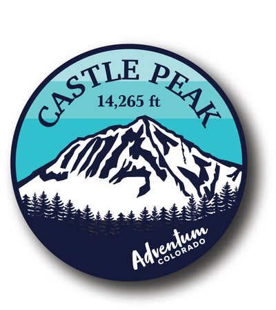 Castle Peak Colorado 14er circle sticker
