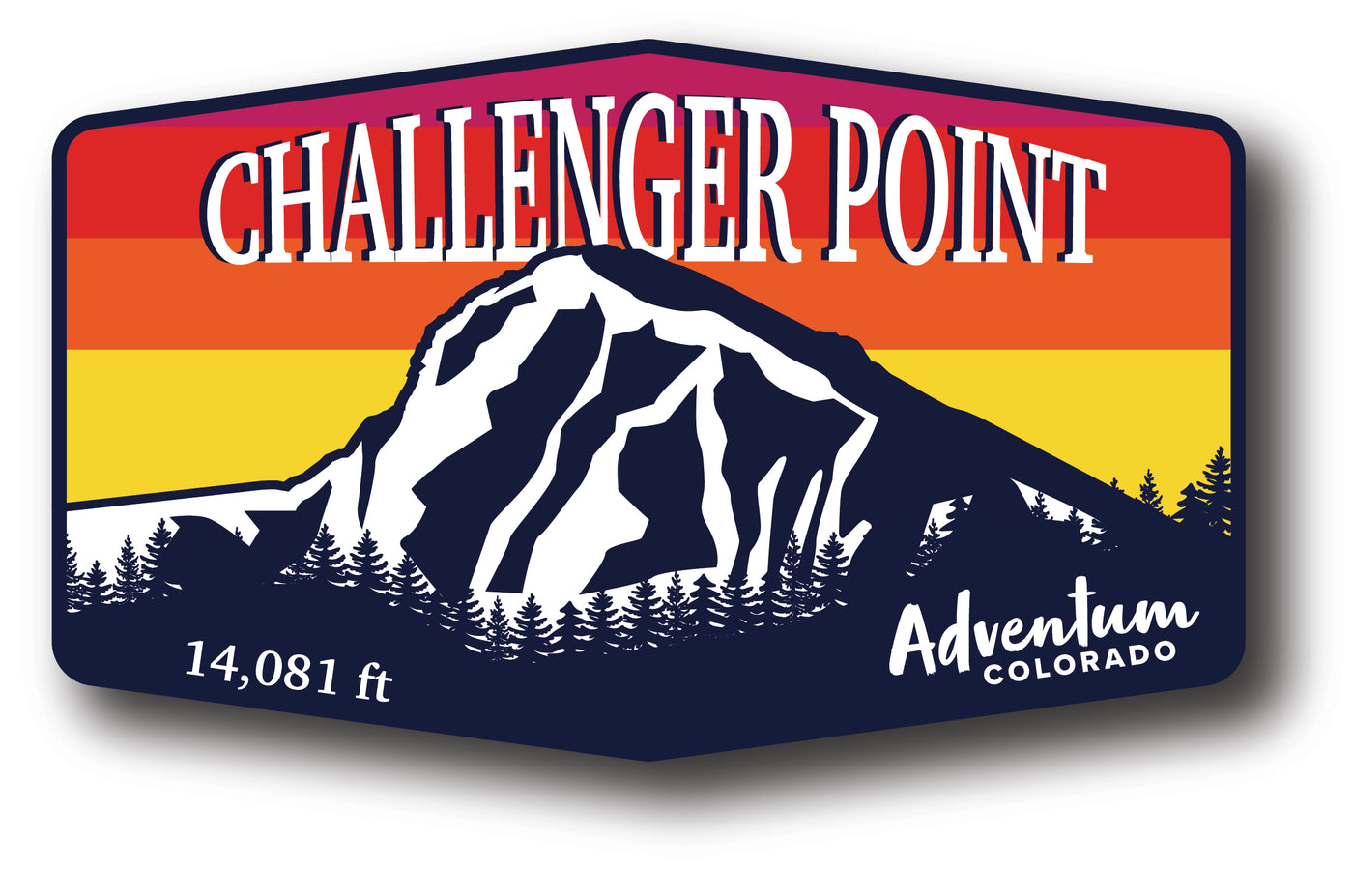 Challenger Point Colorado 14er hexagonal sticker