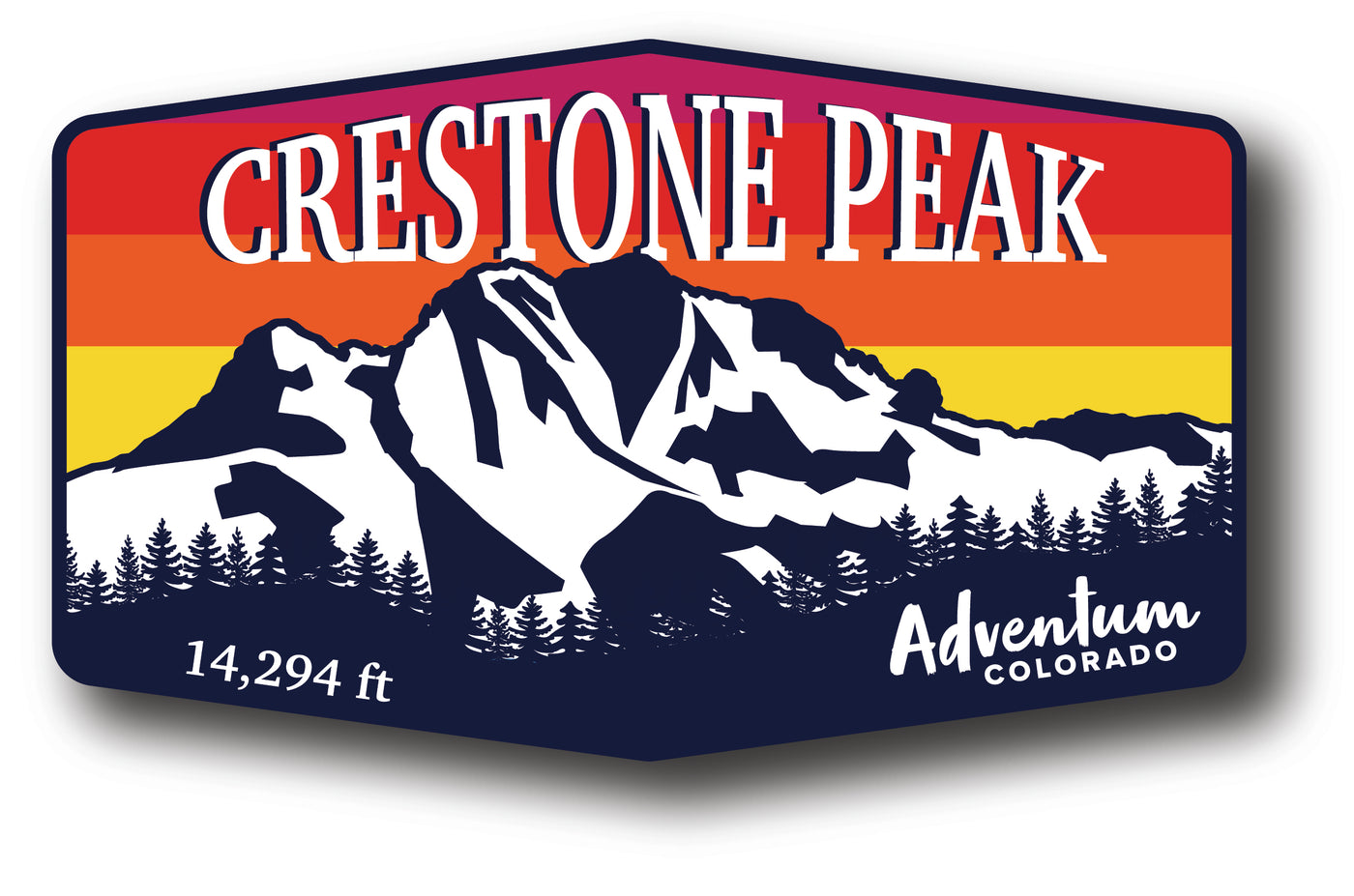 Crestone Peak Colorado 14er hexagonal sticker