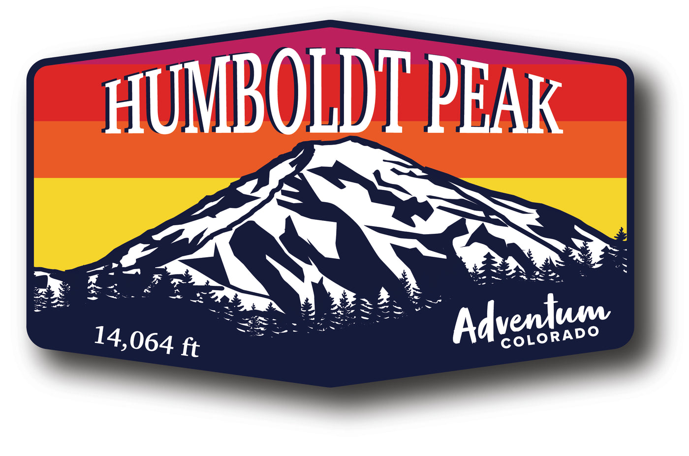 Humboldt Peak Colorado 14er hexagonal sticker