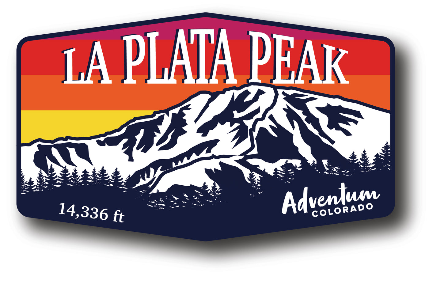 La Plata Peak Colorado 14er hexagonal sticker