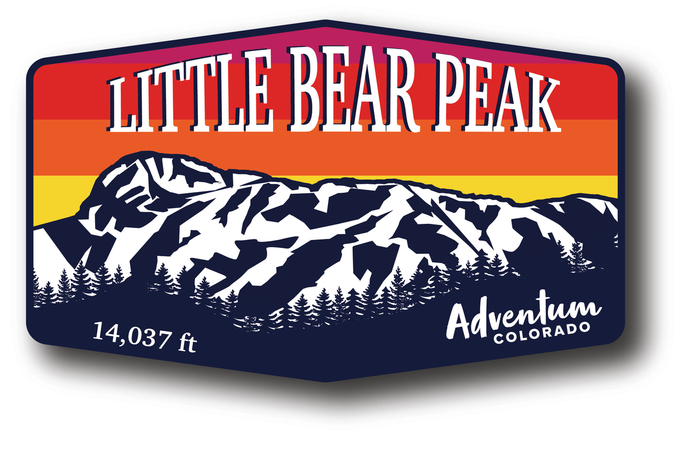 Little Bear Peak Colorado 14er hexagonal sticker
