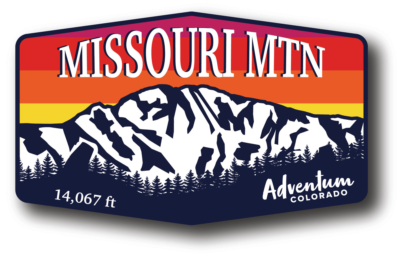 Missouri Mountain Colorado 14er hexagonal sticker