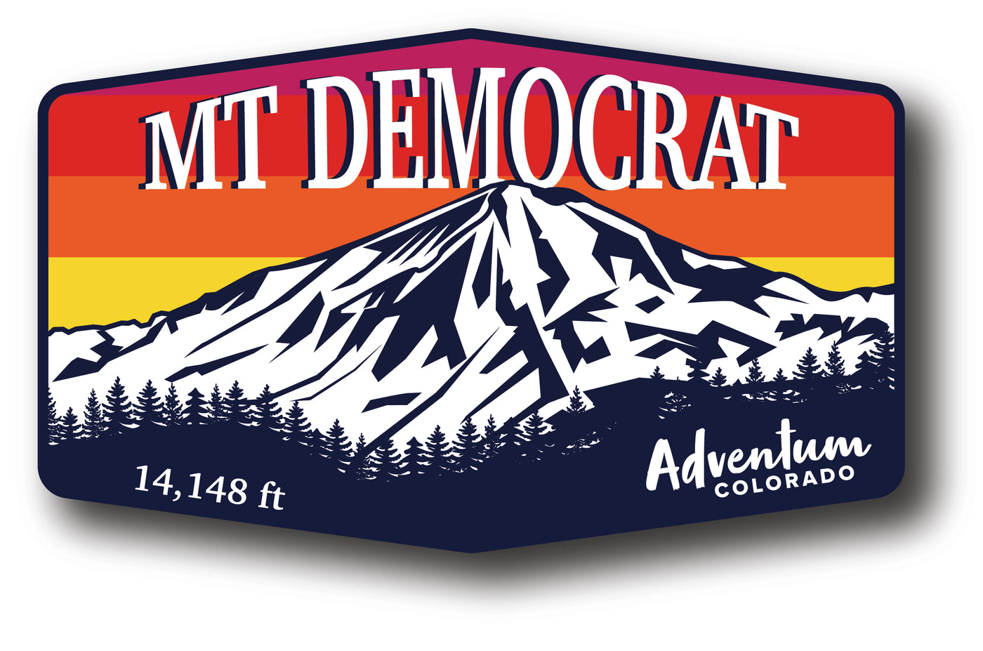 Mt Democrat 14er hexagonal sticker