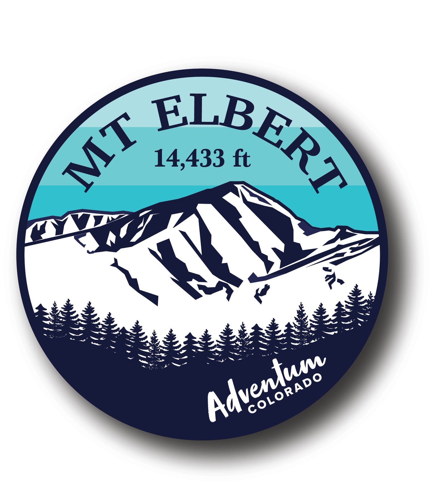 Mt Elbert 14er circle sticker