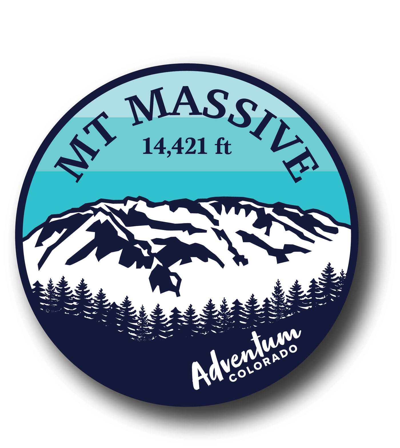 Mt Massive 14er circle sticker