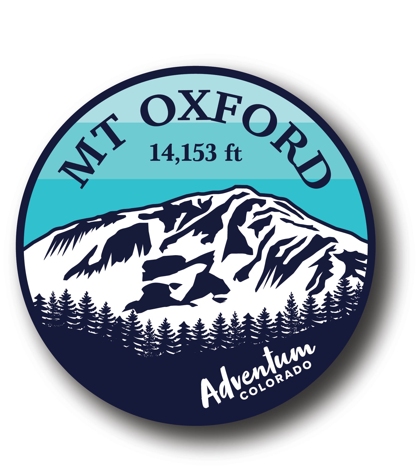 Mt Oxford 14er circle sticker