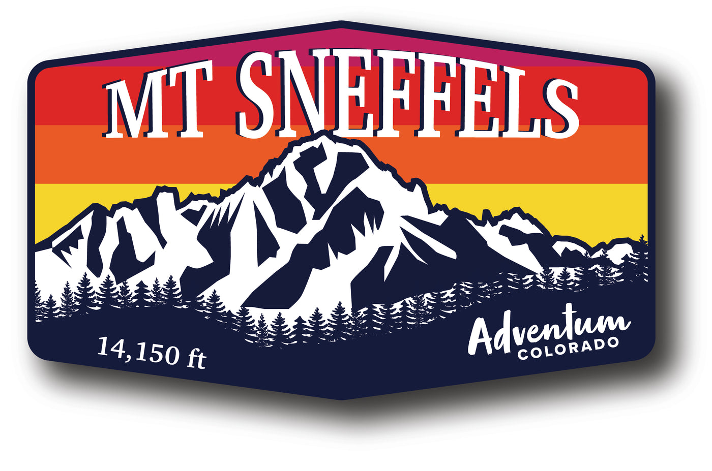 Mt Sneffels 14er hexagonal sticker
