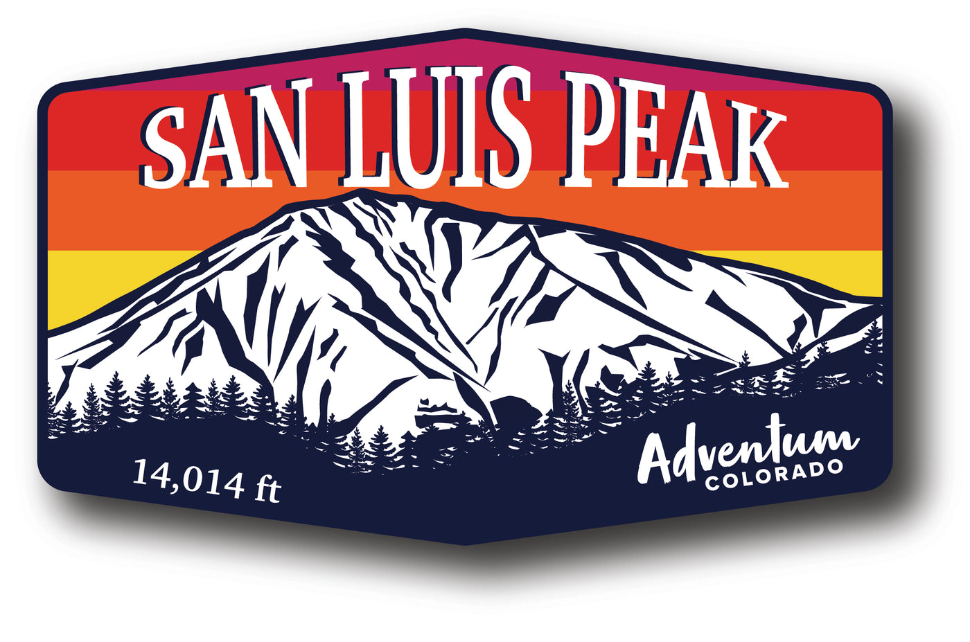 San Luis Peak Colorado 14er hexagonal sticker