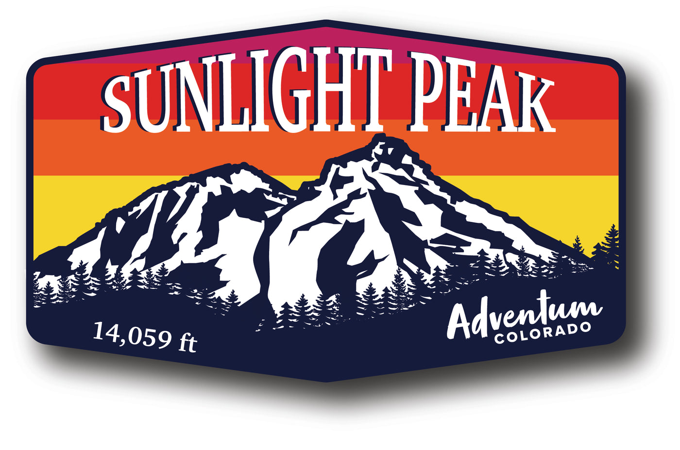 Sunlight Peak 14er hexagonal sticker