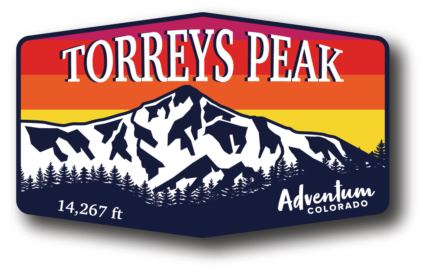 Torreys Peak Colorado 14er hexagonal sticker
