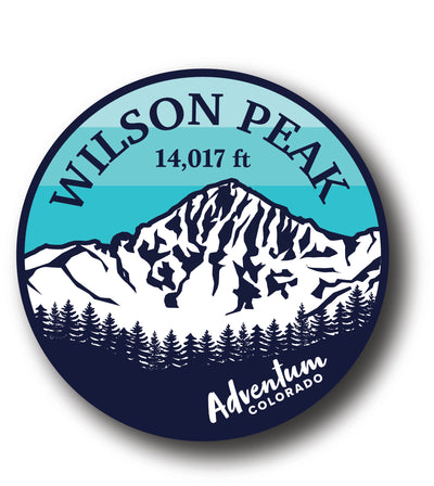Wilson Peak Colorado 14er circle sticker